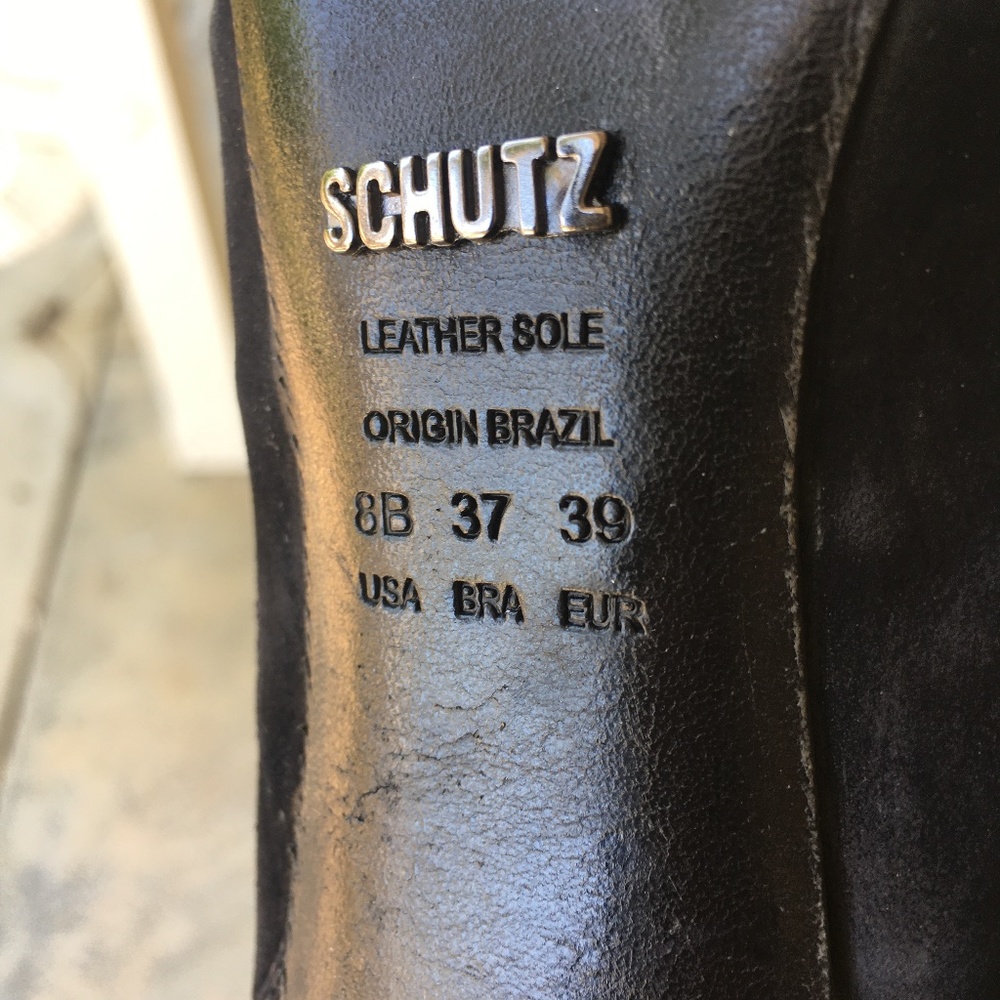 SCHUTZ Black Caged Pointed Toe Heels Booties Sz 8 - Picture 12 of 12